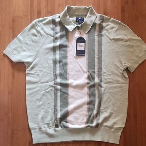 Ben Sherman Light Green Polo with Striped Detail